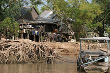 H&uuml;tten am Ufer des Mekong